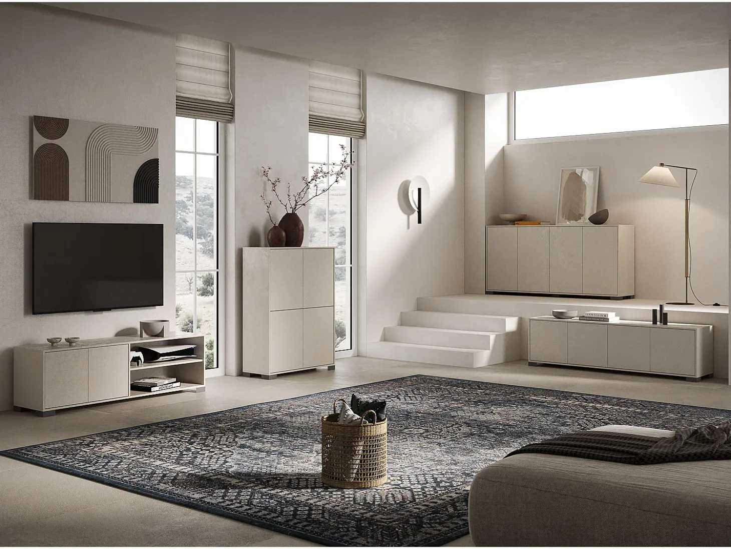 Aparador bajo 4 puertas 172x40x83 cm Lumina cachemira