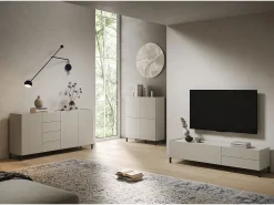 Aparador bajo 3 puertas 130x40x84 cm Solaria cachemira