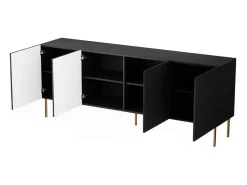 Aparador bajo de diseño negro mate 190 cm Mokt
