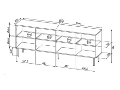 Aparador bajo de diseño Sumoc negro mate 190cm