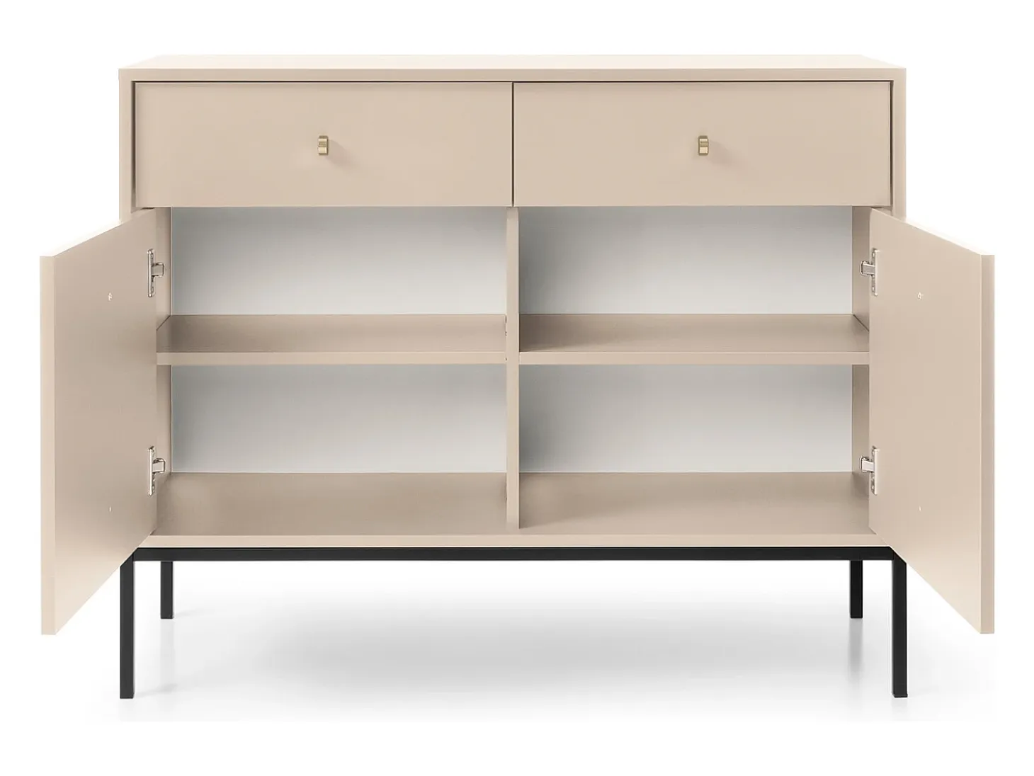 Aparador, beige arena, 103,5 x 83 x 39 cm, patas negras