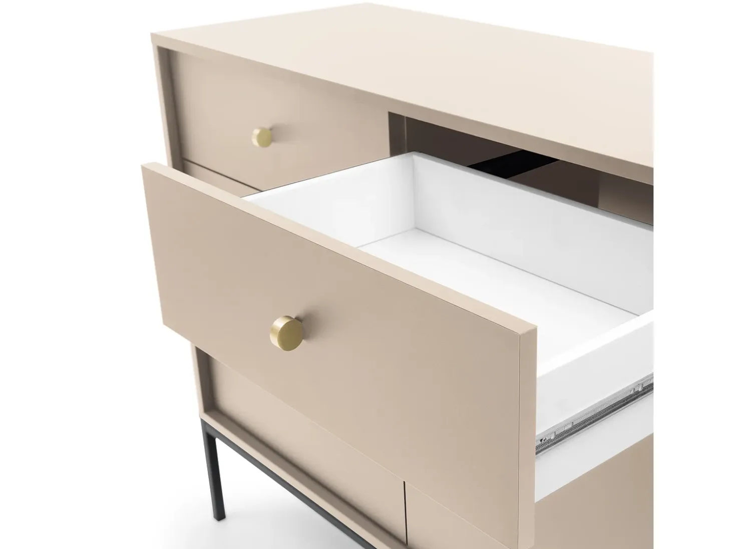 Aparador, beige arena, 103,5 x 83 x 39 cm, patas negras