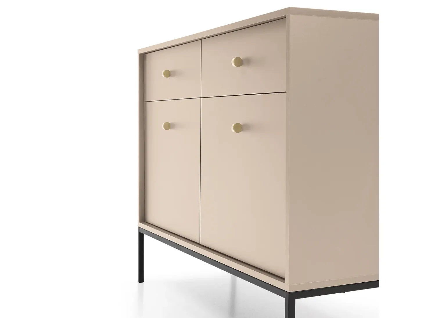 Aparador, beige arena, 103,5 x 83 x 39 cm, patas negras