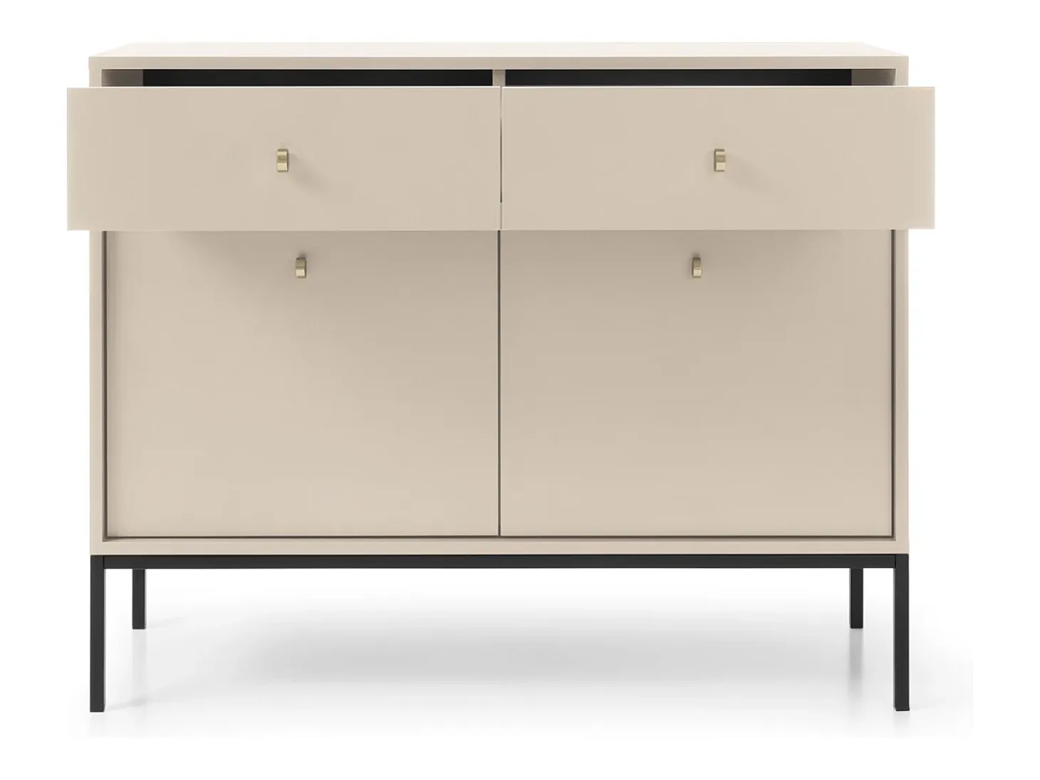 Aparador, beige arena, 103,5 x 83 x 39 cm, patas negras