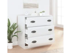 Aparador blanco alto brillo 70x35,5x67,5 cm madera de ingeniería