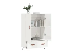 Aparador blanco alto brillo 69,5x31x115 cm madera de ingeniería