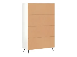 Aparador blanco alto brillo 69,5x31x115 cm madera de ingeniería