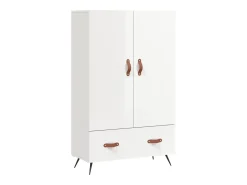 Aparador blanco alto brillo 69,5x31x115 cm madera de ingeniería