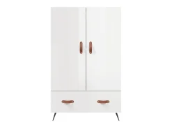 Aparador blanco alto brillo 69,5x31x115 cm madera de ingeniería