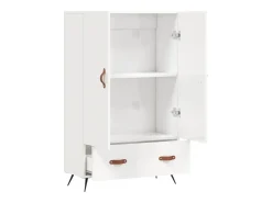 Aparador blanco alto brillo 69,5x31x115 cm madera de ingeniería