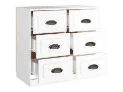 Aparador blanco alto brillo 70x35,5x67,5 cm madera de ingeniería