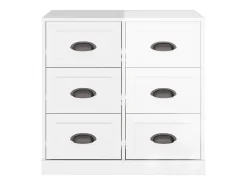 Aparador blanco alto brillo 70x35,5x67,5 cm madera de ingeniería