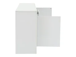 Aparador blanco brillante con 3 cajones - Aparador de 2 puertas con iluminación LED - estantes ajustables