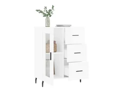 Aparador Blanco brillo 69,5x34x90 cm Madera de ingeniería