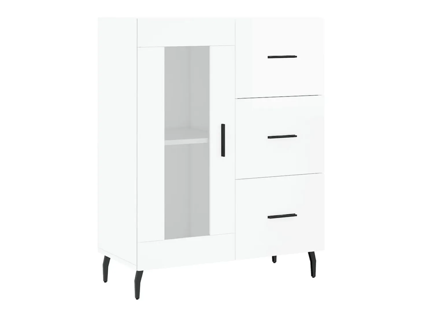 Aparador Blanco brillo 69,5x34x90 cm Madera de ingeniería