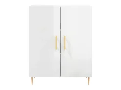 Aparador Blanco brillo 69,5x34x90 cm Madera de ingeniería