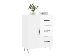 Aparador Blanco brillo 69,5x34x90 cm Madera de ingeniería