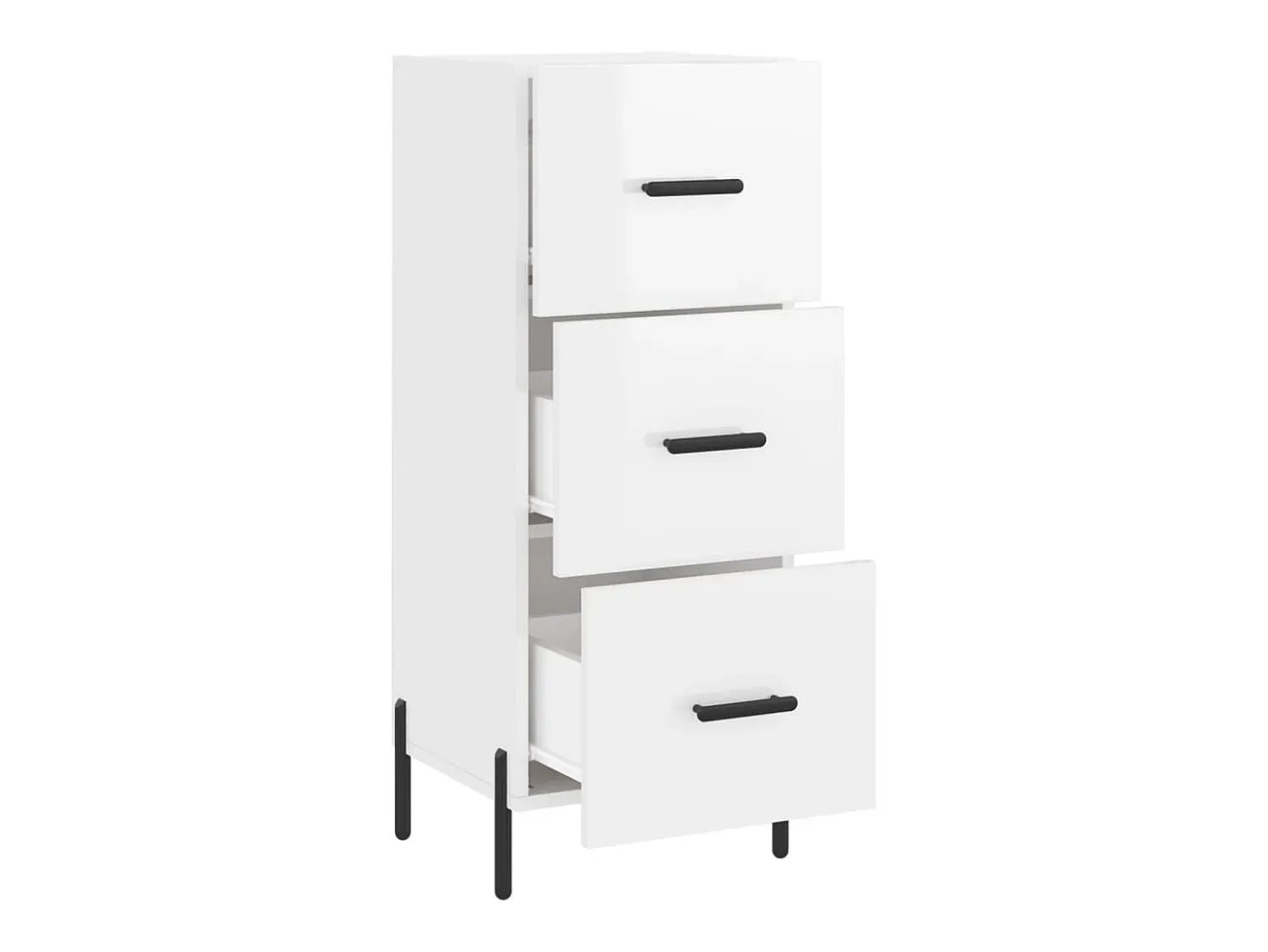 Aparador Blanco brillo 34,5x34x90 cm Madera de ingeniería