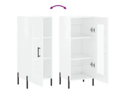 Aparador Blanco brillo 34,5x34x90 cm Madera de ingeniería