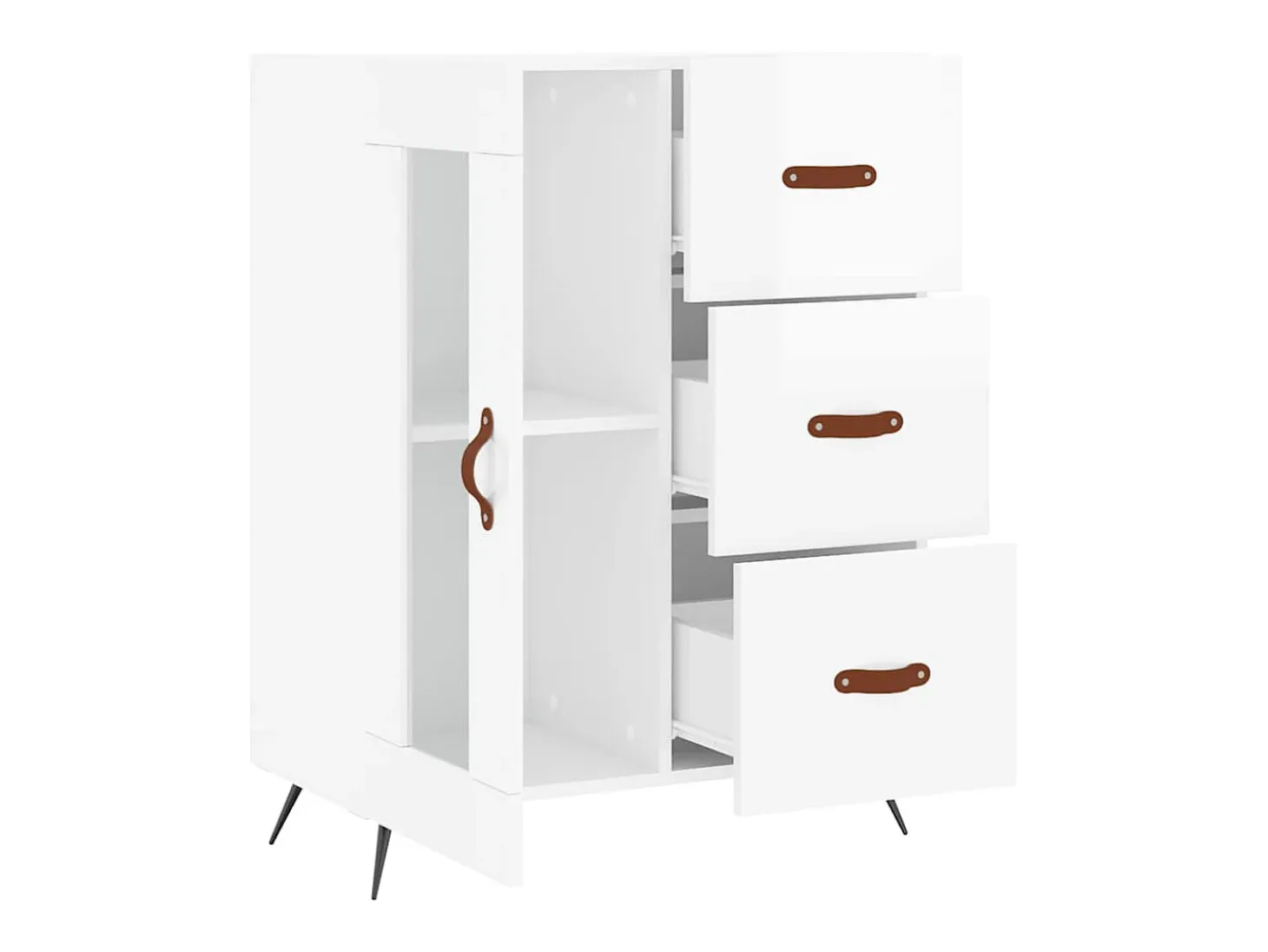 Aparador Blanco brillo 69,5x34x90 cm Madera de ingeniería