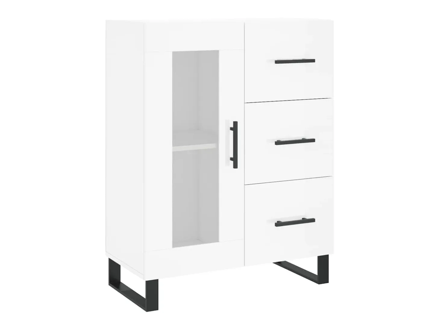 Aparador Blanco brillo 69,5x34x90 cm Madera de ingeniería