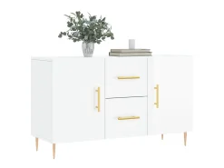 Aparador blanco brillo 100x36x60 cm madera de ingeniería