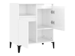 Aparador Blanco brillo 60x35x70 cm Madera de ingeniería