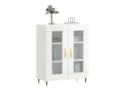 Aparador Blanco brillo 69,5x34x90 cm Madera de ingeniería
