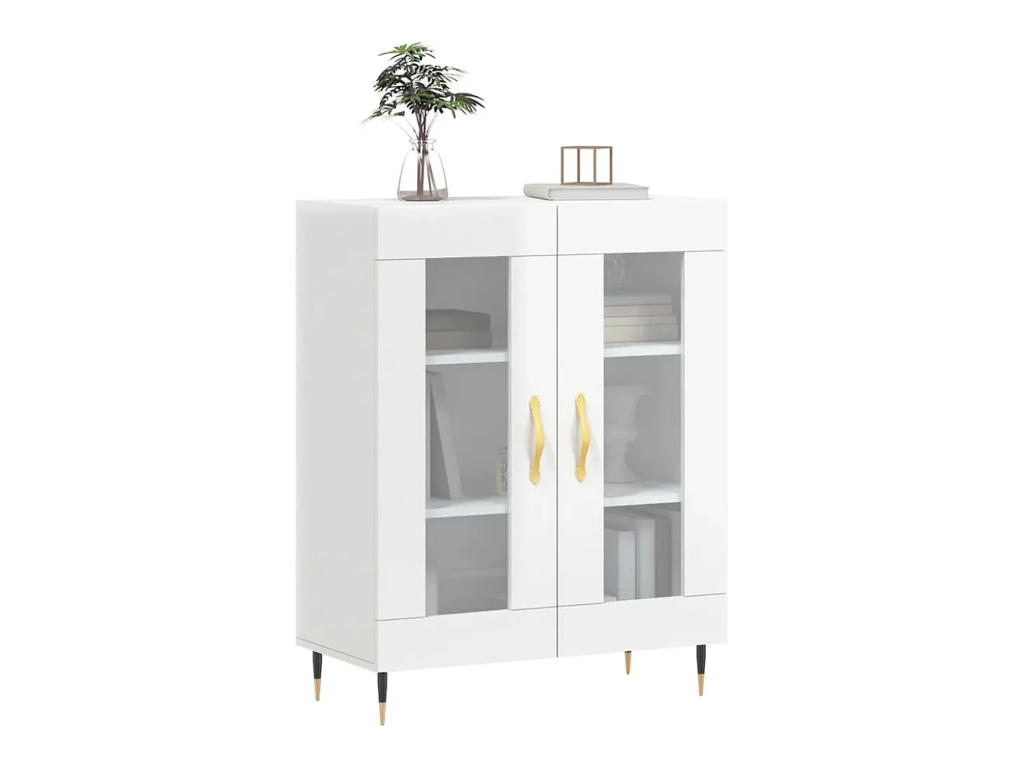Aparador Blanco brillo 69,5x34x90 cm Madera de ingeniería