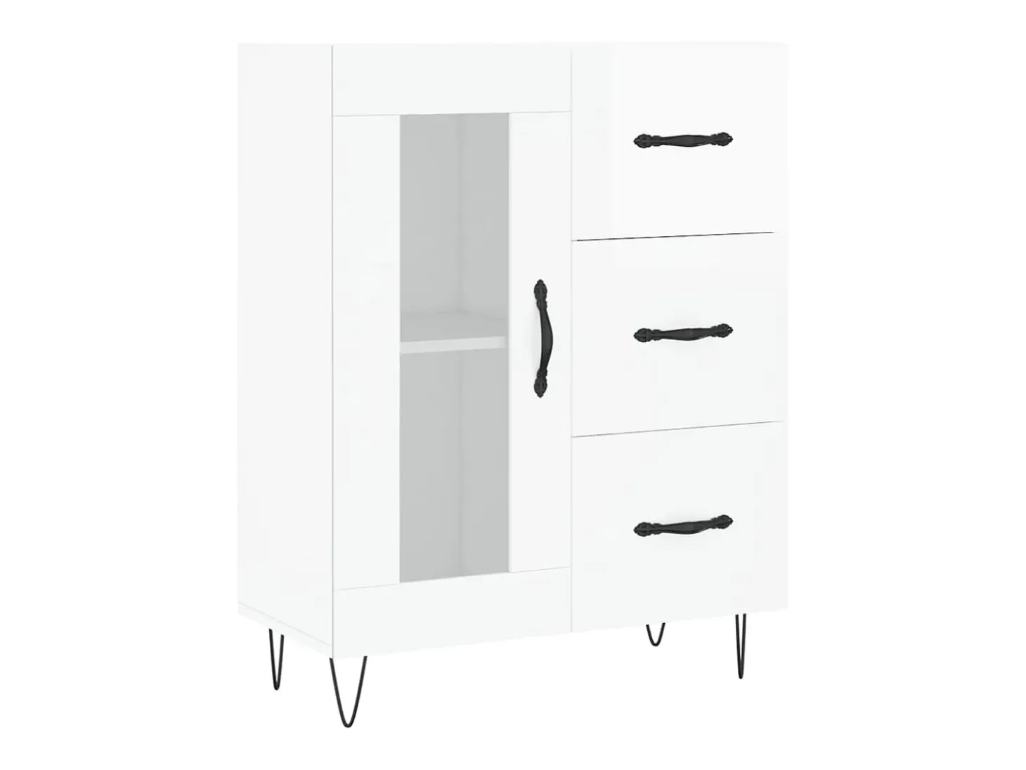 Aparador Blanco brillo 69,5x34x90 cm Madera de ingeniería