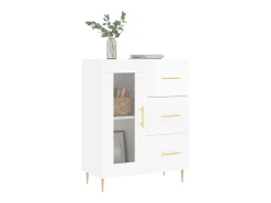 Aparador Blanco brillo 69,5x34x90 cm Madera de ingeniería