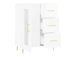 Aparador Blanco brillo 69,5x34x90 cm Madera de ingeniería