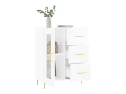 Aparador Blanco brillo 69,5x34x90 cm Madera de ingeniería