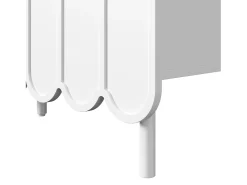 Aparador blanco con 3 puertas a rayas y estantes ajustables - para salón y comedor