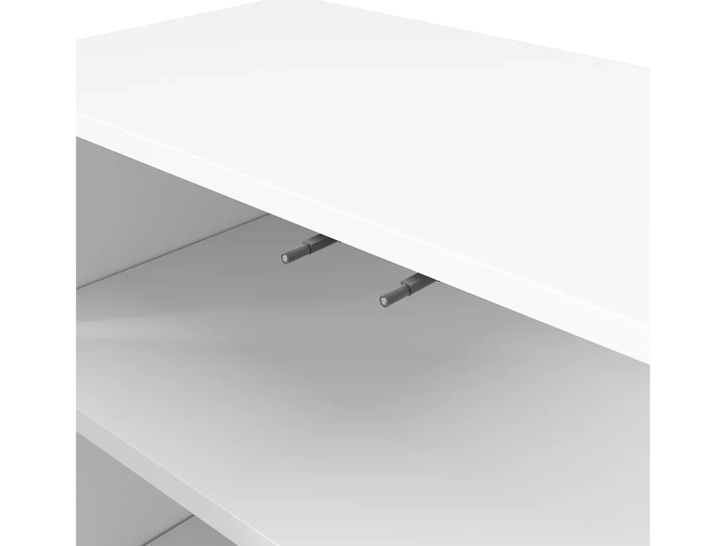Aparador blanco con 3 puertas a rayas y estantes ajustables - para salón y comedor