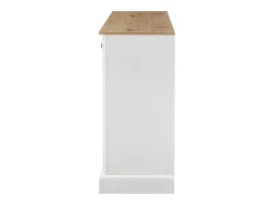 Aparador blanco con 4 puertas y 2 cajones, estantes regulables, tablero efecto madera - para salón o cocina