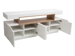 Aparador blanco mate y nicho en madera LIVO