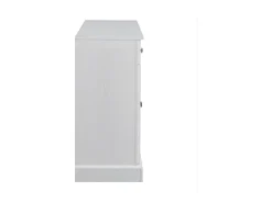 Aparador blanco moderno con 4 puertas y 2 cajones, estantes regulables, 150 x 40 x 86 cm - para salón o cocina