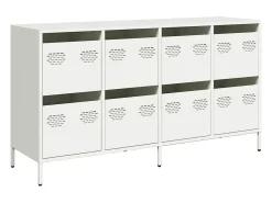 Aparador blanco 135x39x73,5 cm acero laminado en frío