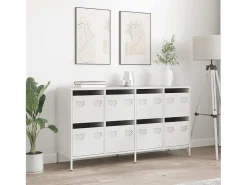 Aparador blanco 135x39x73,5 cm acero laminado en frío