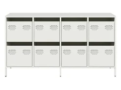 Aparador blanco 135x39x73,5 cm acero laminado en frío