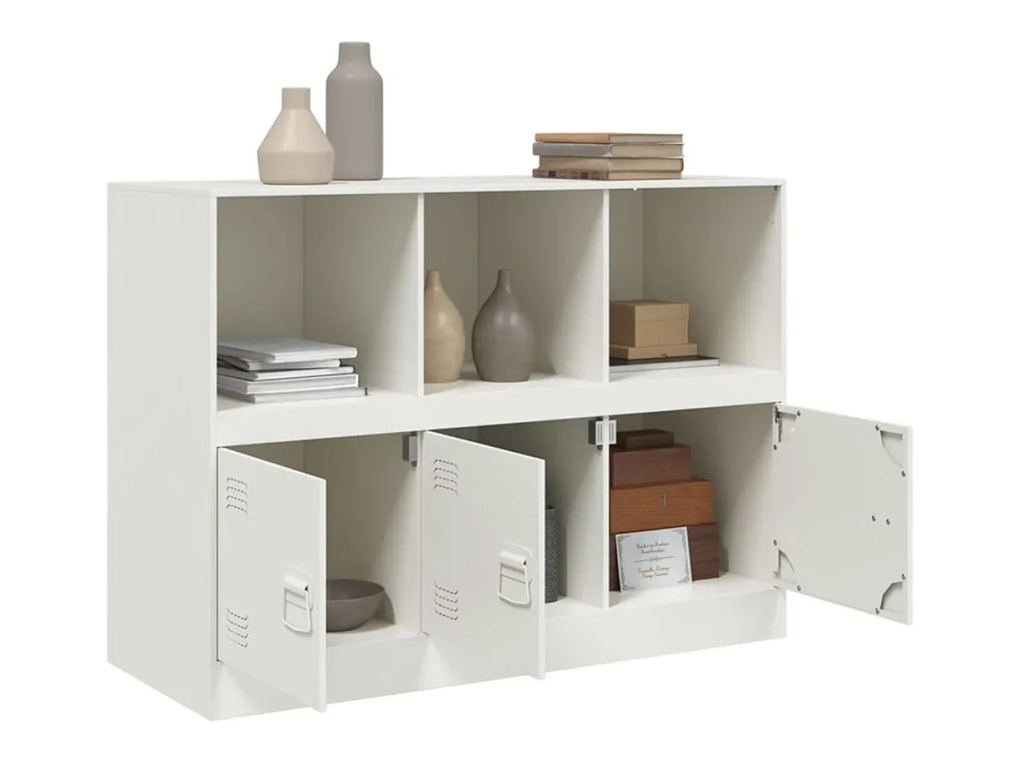 Aparador blanco 99x39x73 cm acero