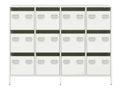 Aparador blanco 135x39x103,5 cm acero laminado en frío