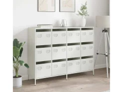 Aparador blanco 135x39x103,5 cm acero laminado en frío
