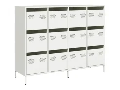 Aparador blanco 135x39x103,5 cm acero laminado en frío