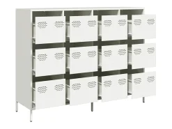 Aparador blanco 135x39x103,5 cm acero laminado en frío