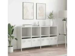 Aparador blanco 135x39x73,5 cm acero laminado en frío