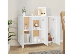 Aparador blanco 90x34x80 cm madera contrachapada
