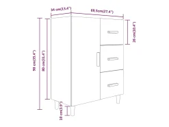 Aparador blanco 69,5x34x90 cm madera de ingeniería