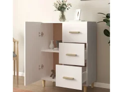 Aparador blanco 69,5x34x90 cm madera de ingeniería